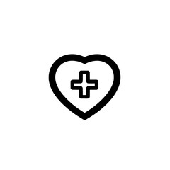 Fototapeta premium Medical Icon Inside Heart Shape Vector Illustration Symbol of Healthcare Support and Compassion