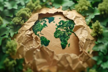 Save the World Ecology Environmental Conservation Perforated Paper Recycle