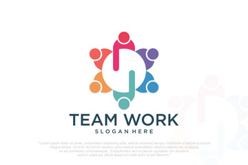 community people, social community, global community, human family logo design . vector illustration