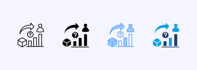 Demand Forecasting Icon Set Multiple Style Collection