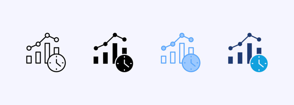 Real Time Analytics Icon Set Multiple Style Collection