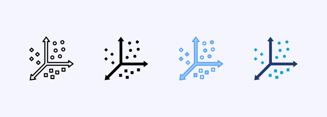 Cluster Analysis Icon Set Multiple Style Collection