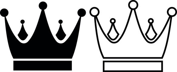 king and queen crown vector silhouettes