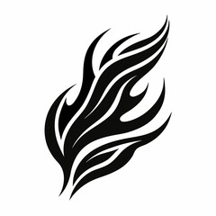 Abstract Flame Tattoo Design Tribal Fire Illustration, Black Ink Vector Graphic