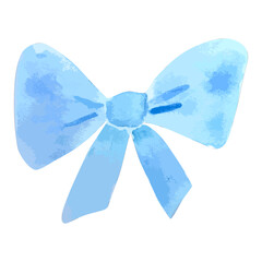Watercolor blue bows set in soft pastel shades