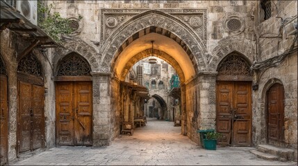 Fototapeta premium Stone Archway Passage in Old City
