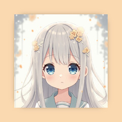 Ai genarate anime cartoon beauty girl
