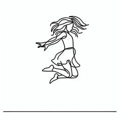 jumping girl silhouette