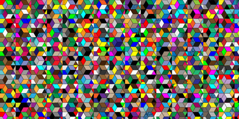Colorful Geometric Pattern of Repeating Triangle and Hexagonal Shapes in Vibrant Tones