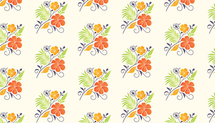 seamless floral pattern with decorative stem and leaf designs for wrapping

