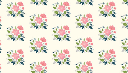 seamless floral pattern featuring sketch style botanical elements for packaging

