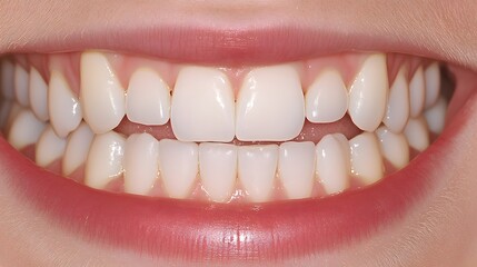 Fototapeta premium Closeup of a Healthy, Bright White Smile with Perfect Teeth
