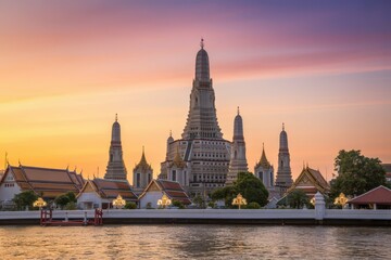 wat arun big landmark in bangkok city thailand