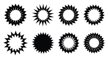 Abstract Burst Starburst Vector Collection – Dynamic Geometric Shapes and Circular Elements for Modern Design, Logos, and Badges