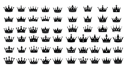 Crown Silhouette Vector Collection - Royal, King, Queen, Princess, Majesty, Luxury, Award, Leadership, Success Icon Set