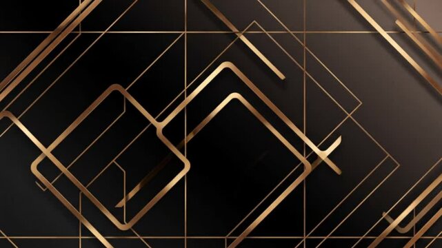 Sophisticated Black and Gold Geometric Abstract Art Deco Motion Background Video