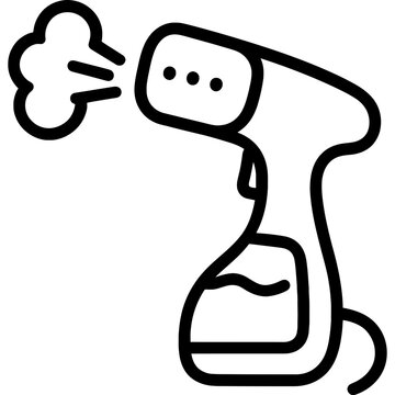black handheld garment steamer steaming clip art preview