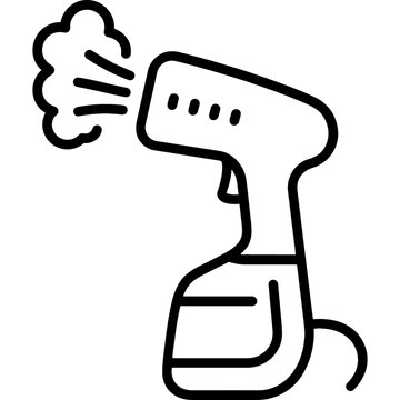 black steam iron emitting steam clip art preview