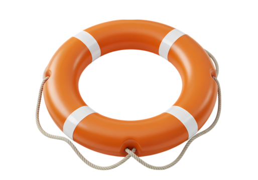 Orange Life Ring: Safety Equipment Close-Up