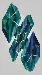 Abstract crystal formation displays depth and complexity in geometric design