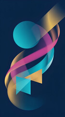 Modern abstract artwork with flowing shapes and vibrant colors creating a sense of movement and energy