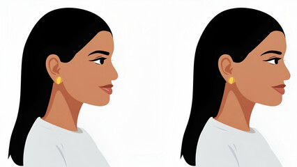 Exploring the beauty of profile perspectives in character design showcasing elegance and confidence in urban settings