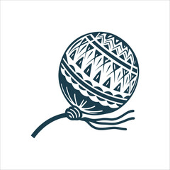 Ki o Rahi Ball with Traditional Maori Pattern Ki o Rahi Ball with traditional woven pattern