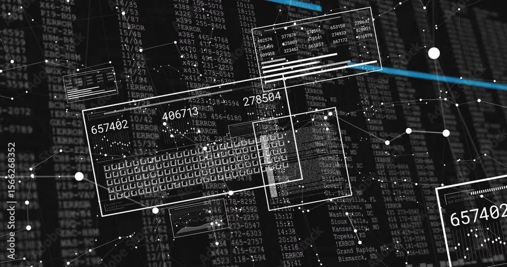 Poster Blue beam scanning node network and updating transparent data panels for visualizing dynamic data