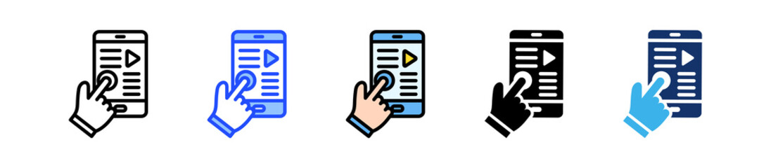 Interactive Content Icon Collection With Multiple Styles