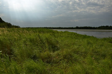 Sunset over the river