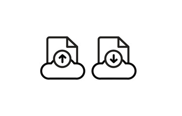 Cloud File Transfer Upload and Download Icons
