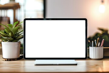 Detailed Image of Desk Concept with Tablet in Middle