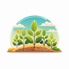 Obraz premium Sustainable agriculture plant cultivation isolated cartoon