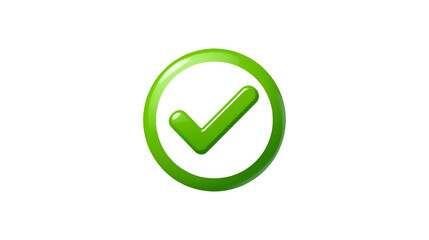 Green 3D Check Mark Icon, Success, Approval, Confirmation, isolated on transparent background