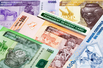 American permanent resident card on Congolese Franc