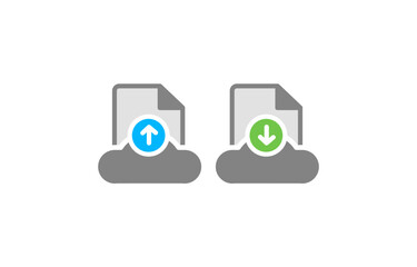 Cloud File Transfer Icons Upload and Download 