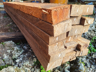 Eusideroxylon zwageri wood beams ready for use