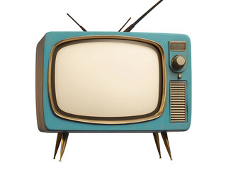 3D Of Retro Vintage Television Set on Transparent Background