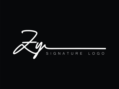 ZY Handwritten initial letter, ZY simple signature vector ZY logo , ZY beauty logo , ZY photography letter logo design.