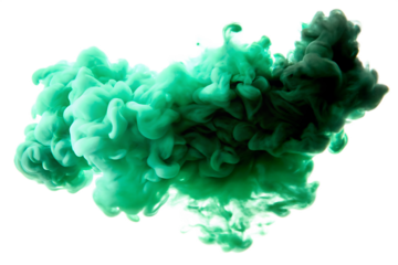 Emerald green ink swirl abstract dynamic isolated on a transparent background image