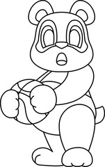 Panda Basketball player Basketball Animal Vector Graphic Art Illustration
