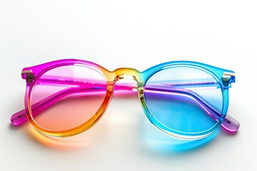 Clear Pixel Image of Colorful Glasses Isolated on White