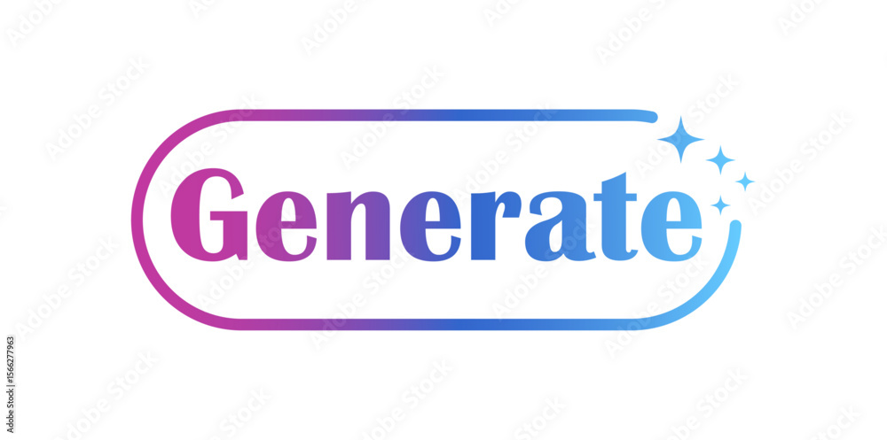 Fototapete generate purple and blue ai button with stars ,artificial intelligence, technology concept ai enters
