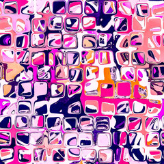 Abstract blotched random mosaic square paint splatter seamless pattern. Dense grungy mottled effect fabric texture design with tileable all over print. For speckled style wallpaper backdrop.