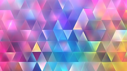 Iridescent triangular pattern with a modern geometric aesthetic and dynamic reflective surface design