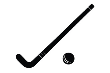 field hockey stick and ball vector icon