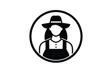 farmer woman vector icon