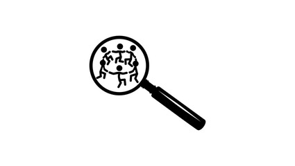 sociology symbol, black isolated silhouette