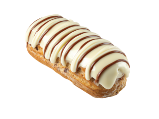 White Chocolate Eclair isolated on transparent background