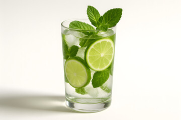 Refreshing mojito cocktail with lime and mint summer drink photography